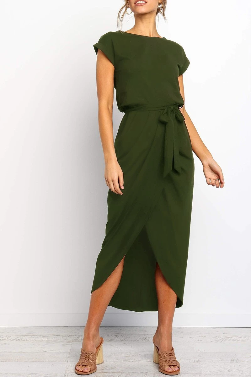 I Want It All Short Sleeves Midi Dress