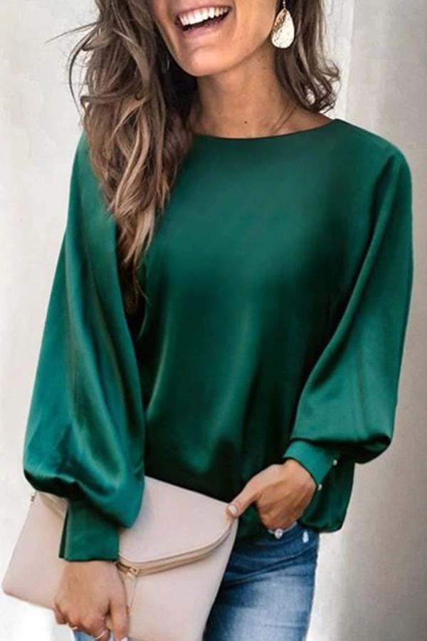 Loose Long Sleeve Solid Shirt