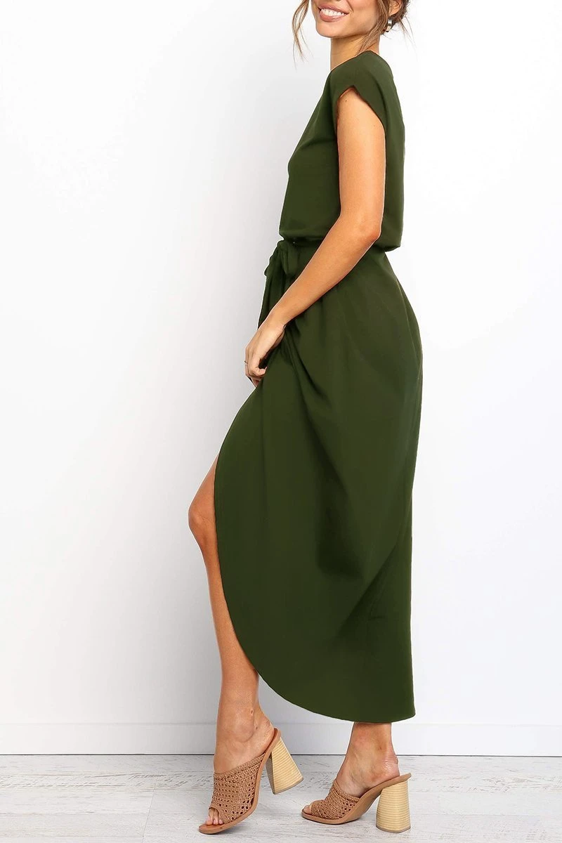 I Want It All Short Sleeves Midi Dress