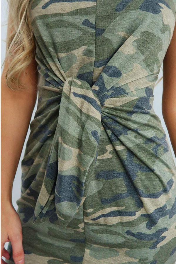 Camo Camouflage Tied Up Dress