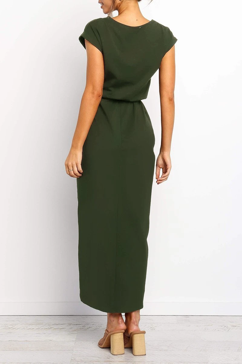 I Want It All Short Sleeves Midi Dress