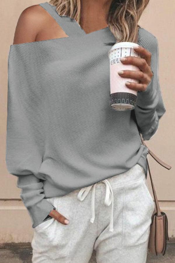 Solid Color Off Shoulder Top