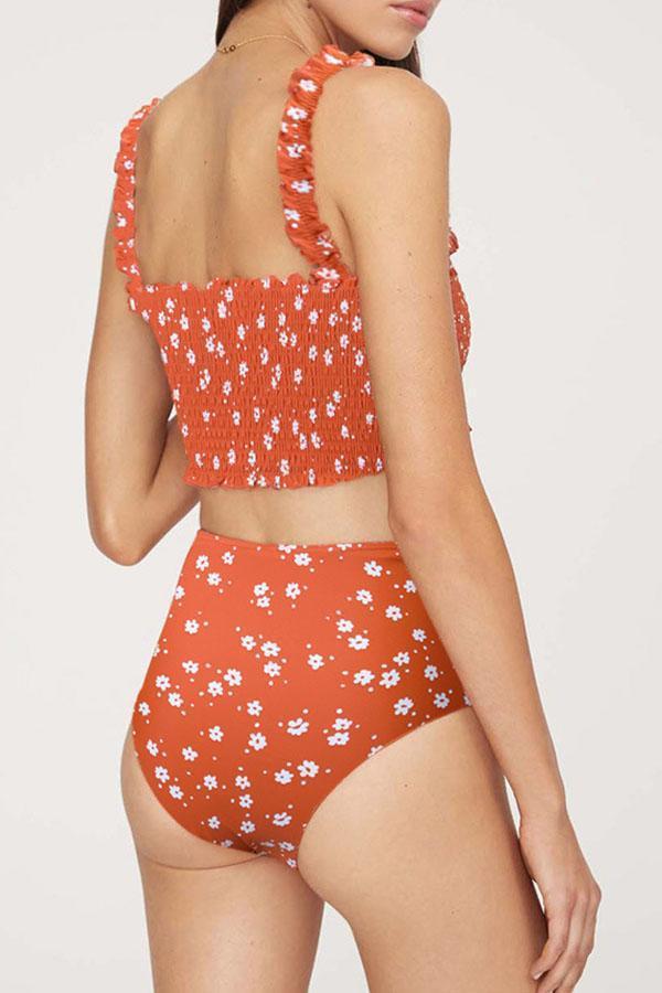 Floral Printed Halter Swimsuit