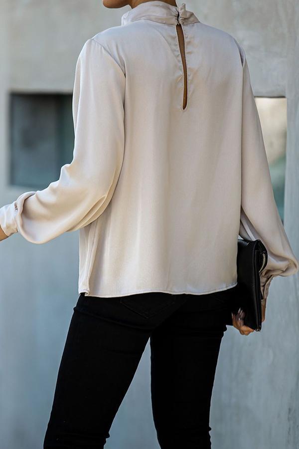 Solid Color Satin Bracelet Sleeve Top