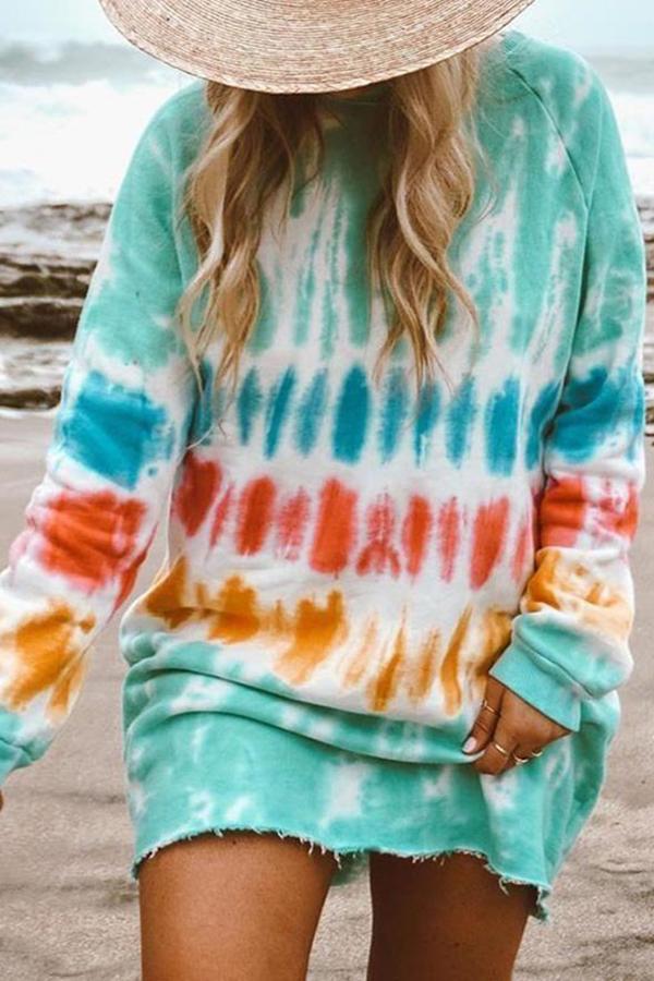 Tie-dye Long Sleeve Loose Sweatshirt