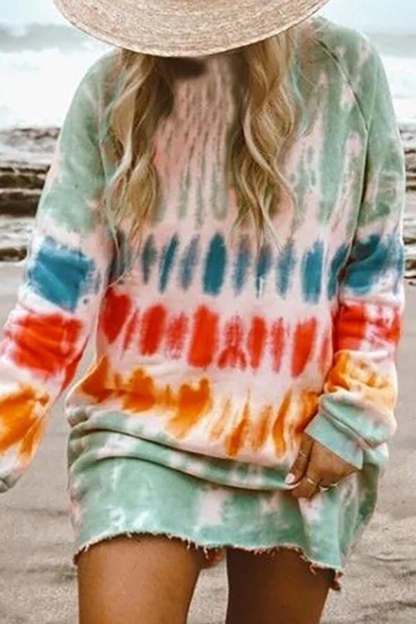 Tie-dye Long Sleeve Loose Sweatshirt