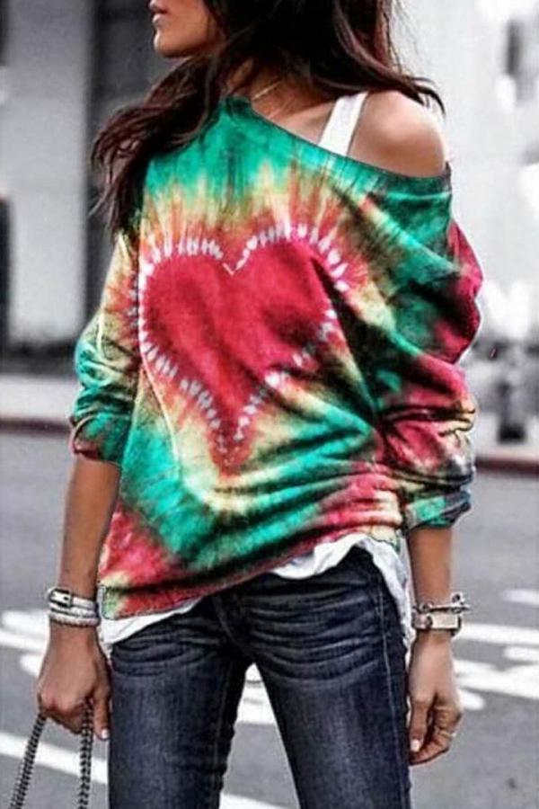 Fashionable Tie-dye Printed Sweatshirt