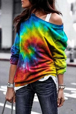 Fashionable Tie-dye Printed Sweatshirt