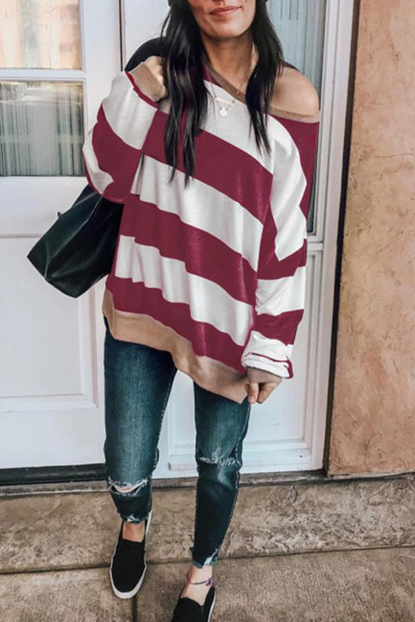 Loose Striped Long-sleeved T-shirt