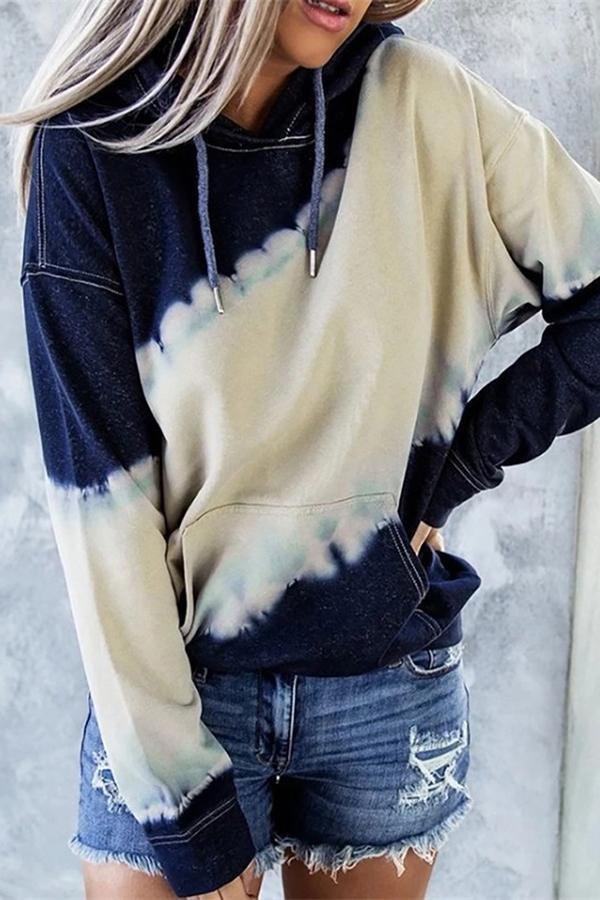 Loose  Hooded Gradient Sweatshirt