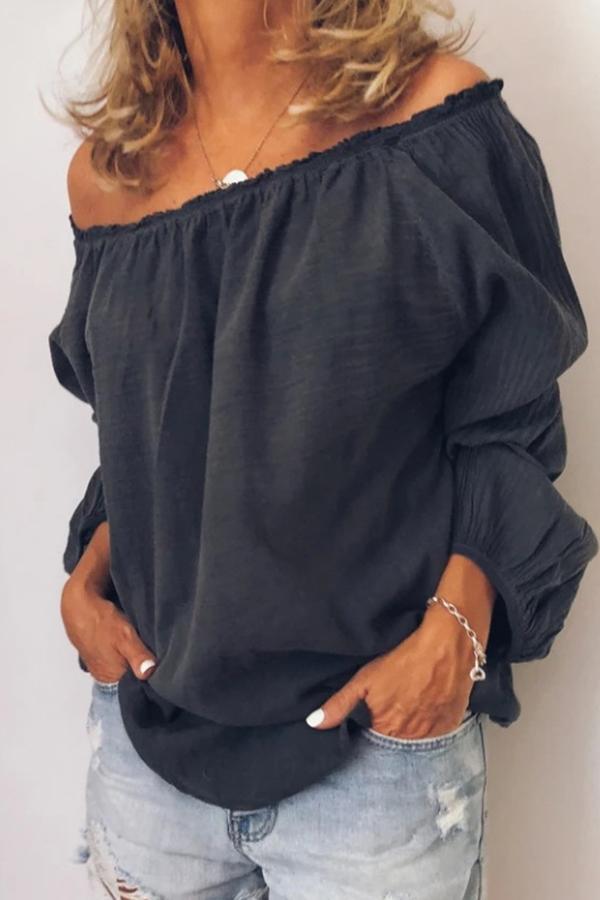 Long Sleeve Off Shoulder Blouse