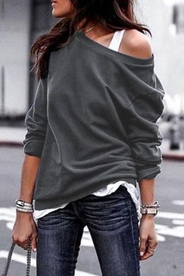 Round Neck Long Sleeve Sweatshirt