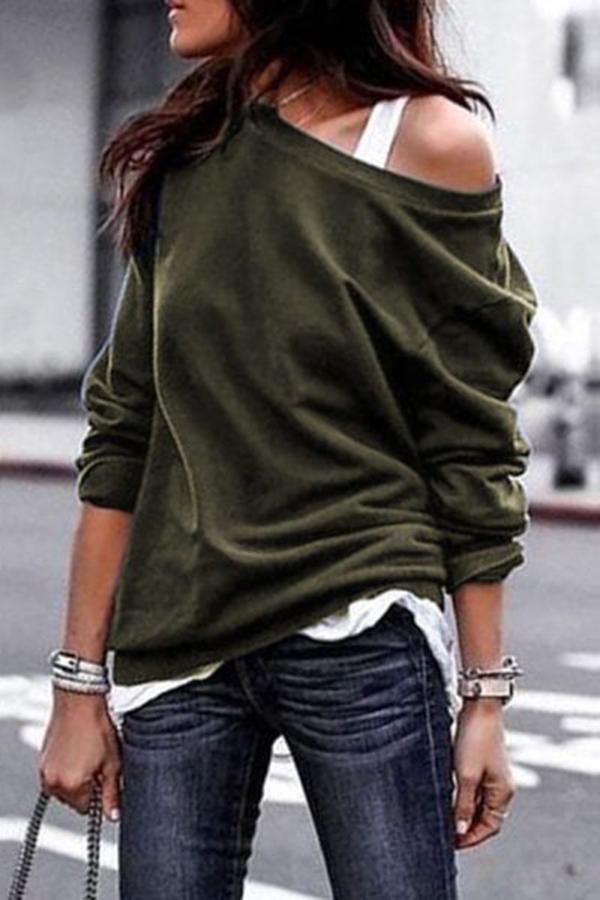 Round Neck Long Sleeve Sweatshirt