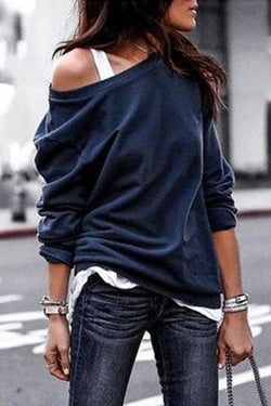 Round Neck Long Sleeve Sweatshirt