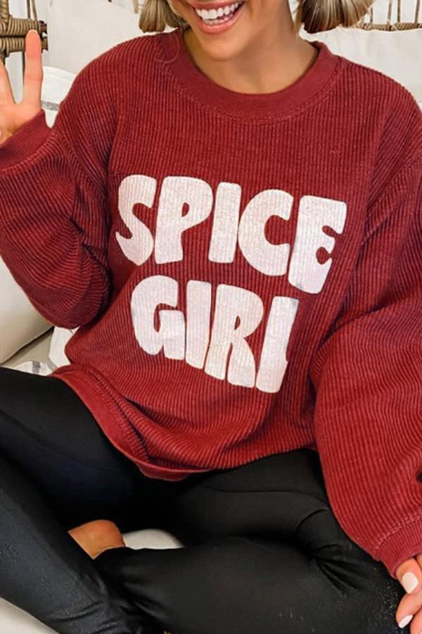 Stylish Slogan Round Neck Sweatshirt