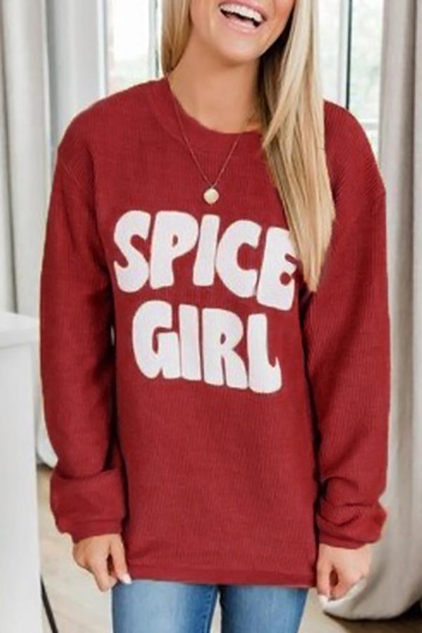 Stylish Slogan Round Neck Sweatshirt