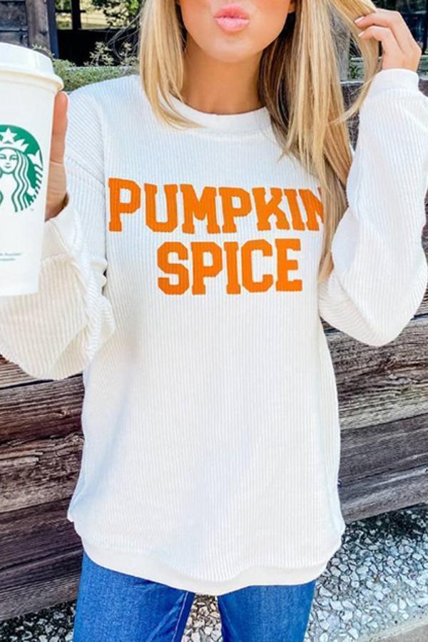 Stylish Slogan Round Neck Sweatshirt