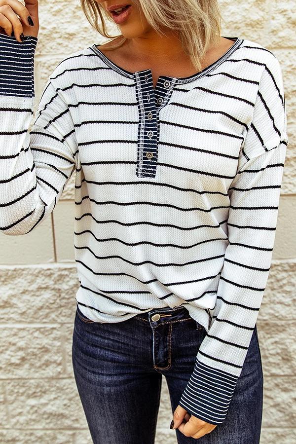 Striped Round Neck Casual Wear T-Shirt