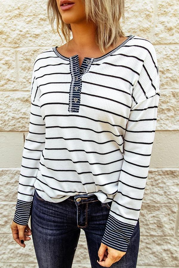 Striped Round Neck Casual Wear T-Shirt