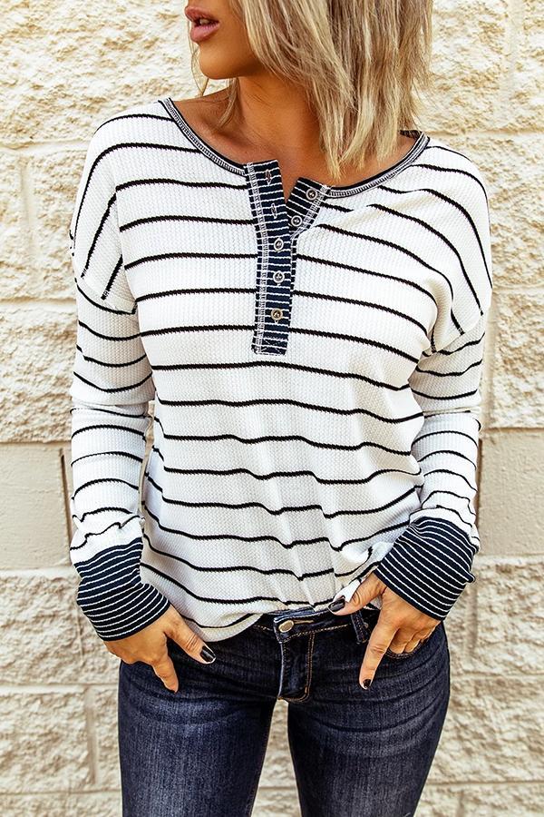 Striped Round Neck Casual Wear T-Shirt