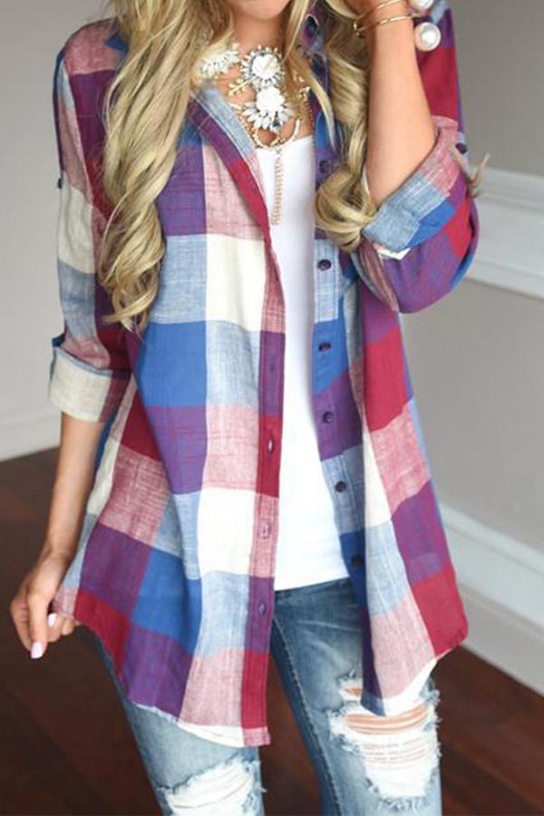 Long Sleeve Plaid Causal Wear Shirt