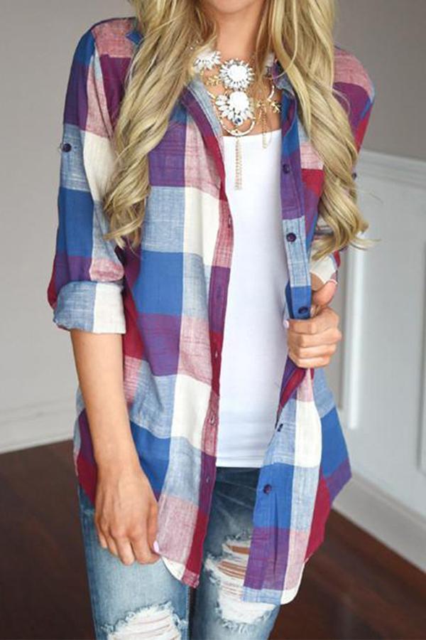 Long Sleeve Plaid Causal Wear Shirt