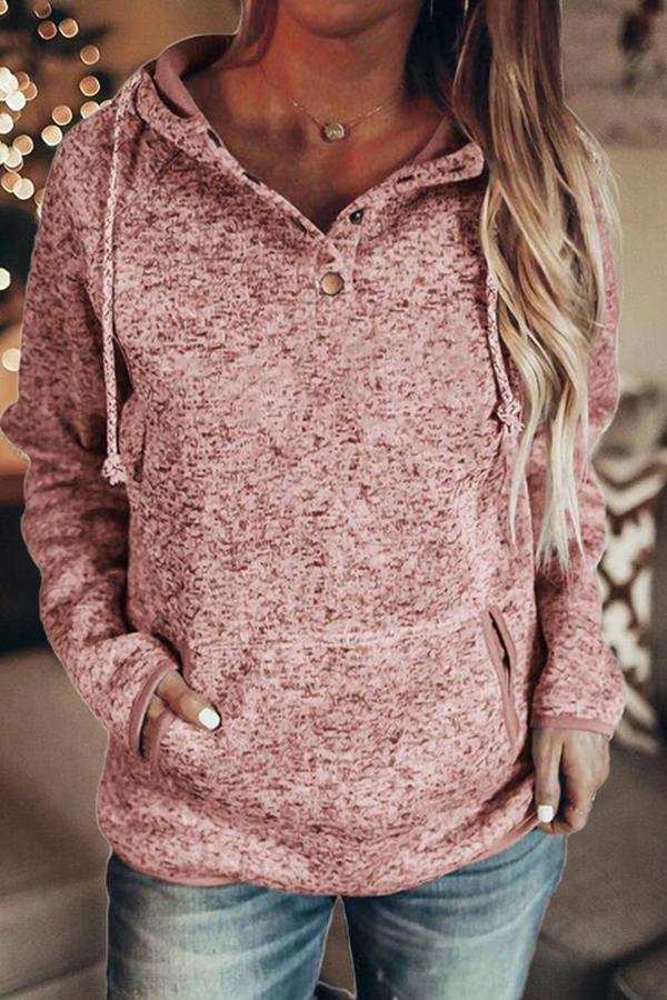 Solid Color Chic Hooded Top