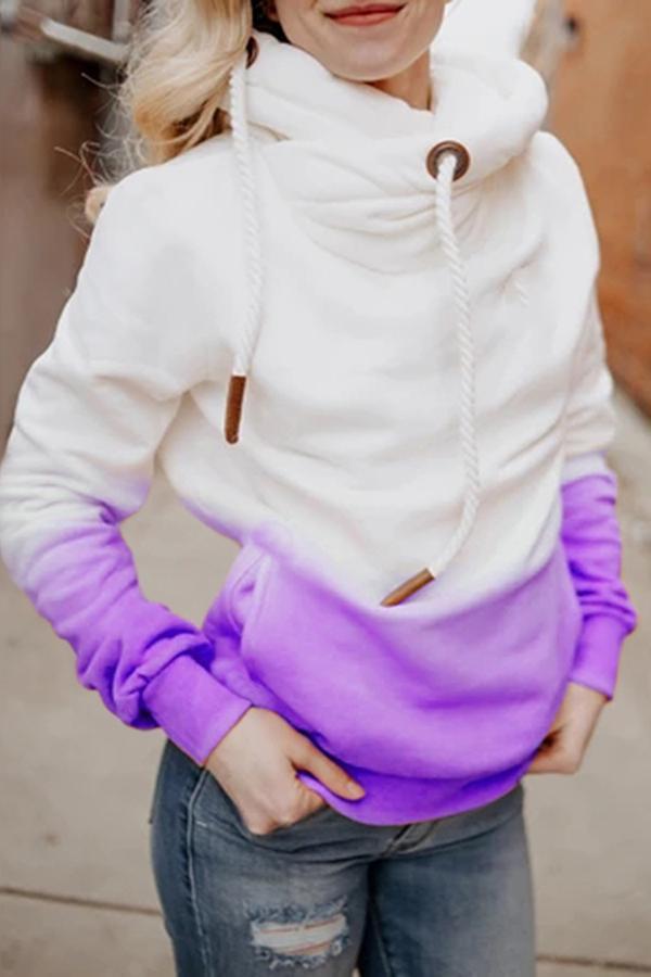 Long Sleeve Gradient Hooded Sweatshirt