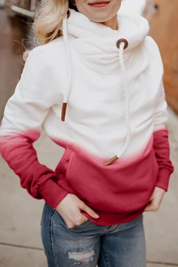 Long Sleeve Gradient Hooded Sweatshirt