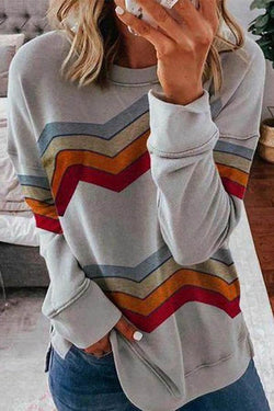 Boho Plain Round Neck Blouse