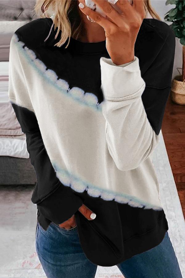 Cozy Patchwork Casual Wear Long Sleeve Sweatshirt