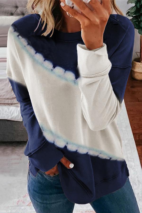 Cozy Patchwork Casual Wear Long Sleeve Sweatshirt