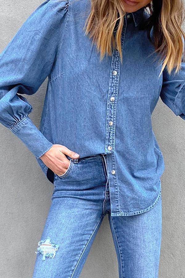 Boho Solid Color Long Sleeve Shirt