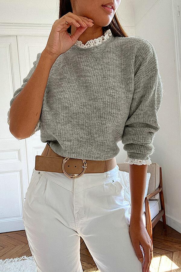 Elegant Knitted Solid Color T-Shirt