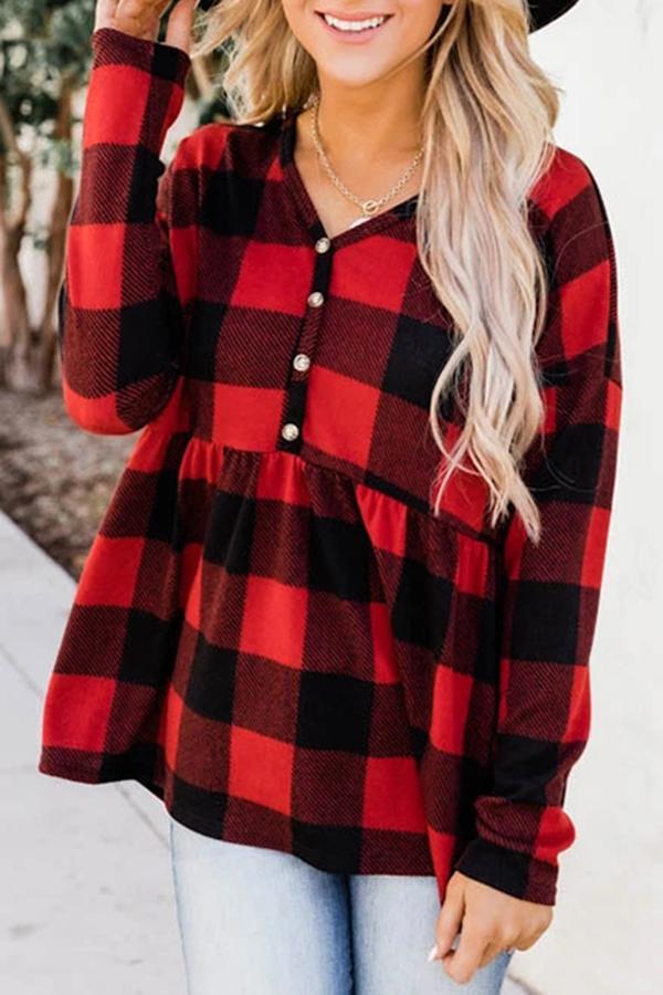 Unusual Tartan V Neck T-Shirt