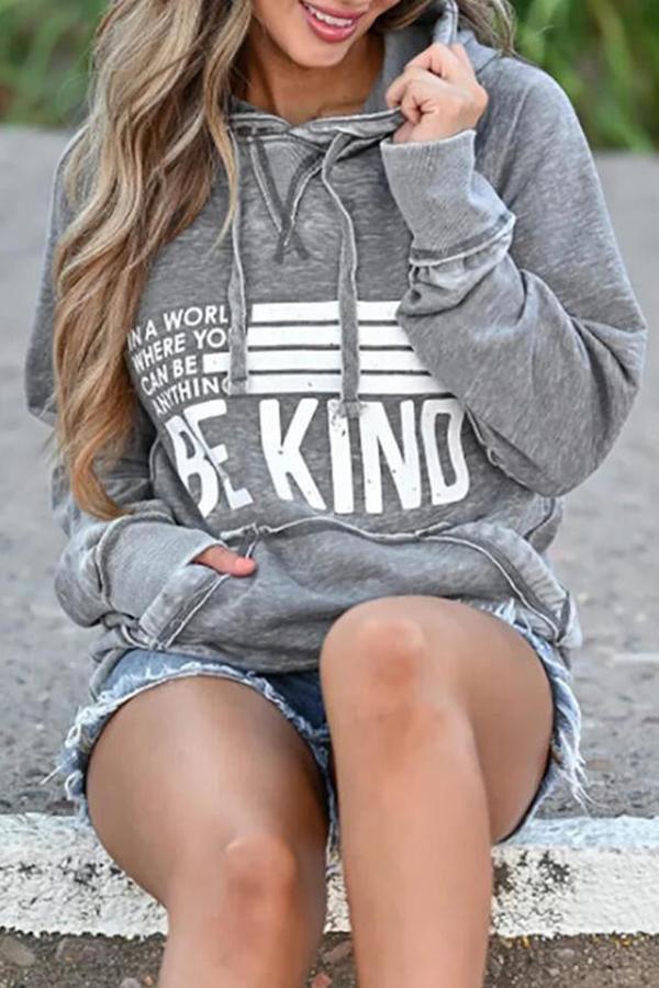 Sporty Plain Casual Wear Hooded Sweatshirt