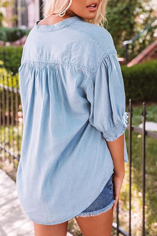 Half Sleeve Lace-up Shirt