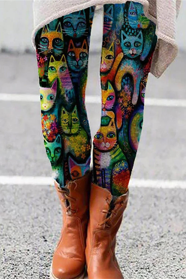 Sheath Floral-Print Leggings