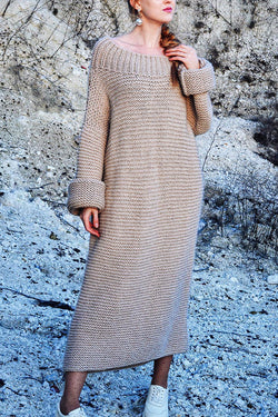 Hand Knitted Loose Sweater Dress