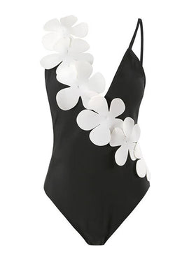 3D Flower One-Piece Swimsuit + Cover Skirt