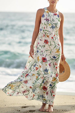 Provence Linen Maxi Dress