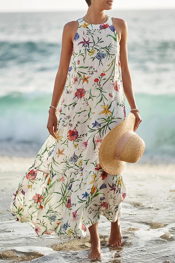 Provence Linen Maxi Dress