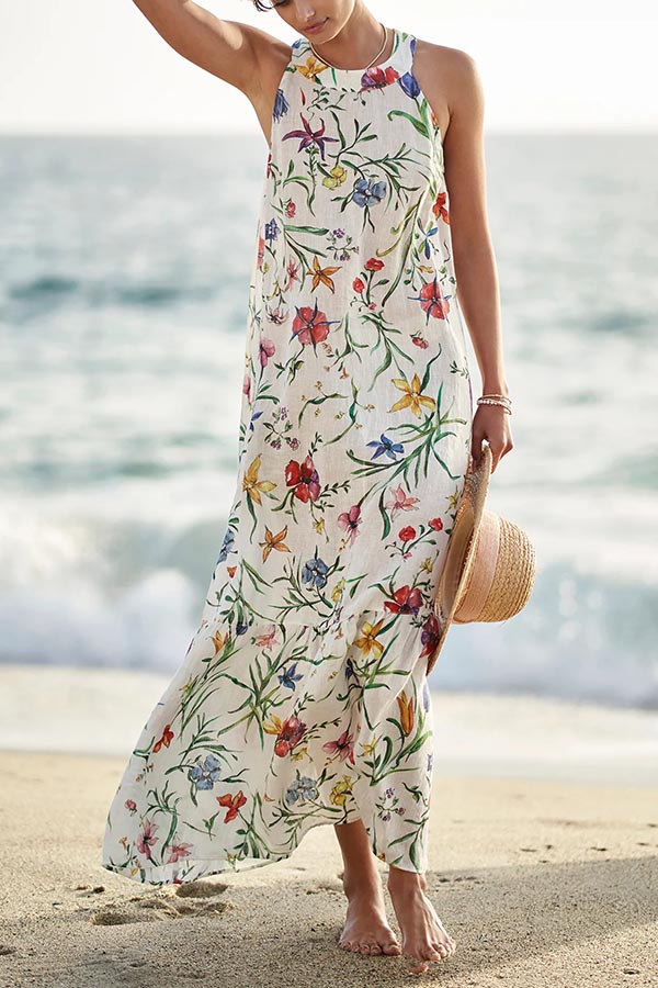 Provence Linen Maxi Dress