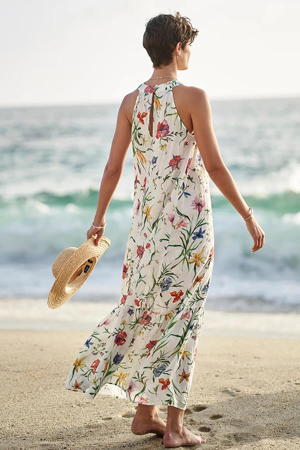 Provence Linen Maxi Dress