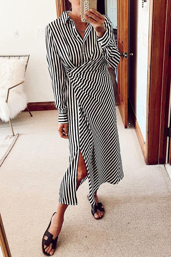 Cotton Striped Shirt Dress