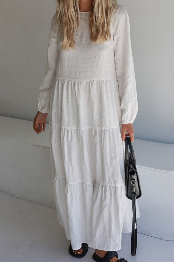 Bohemian Linen Solid Color Dress