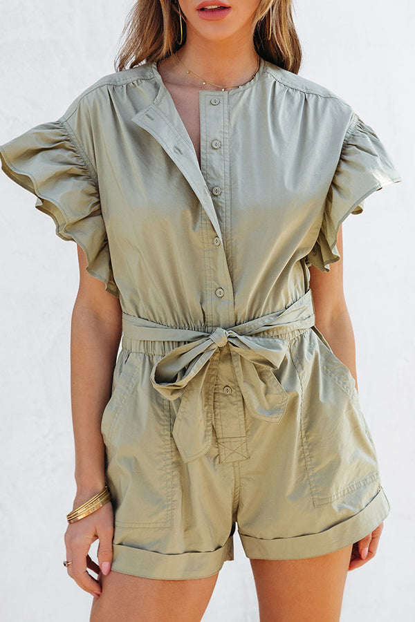 Marianne Ruffle Pocketed Romper