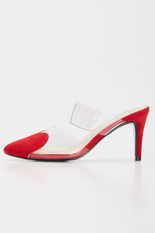 Queen Of Hearts Suede Heeled Mule