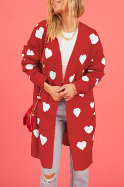 Valentine's Day Heart Knitted Cardigan