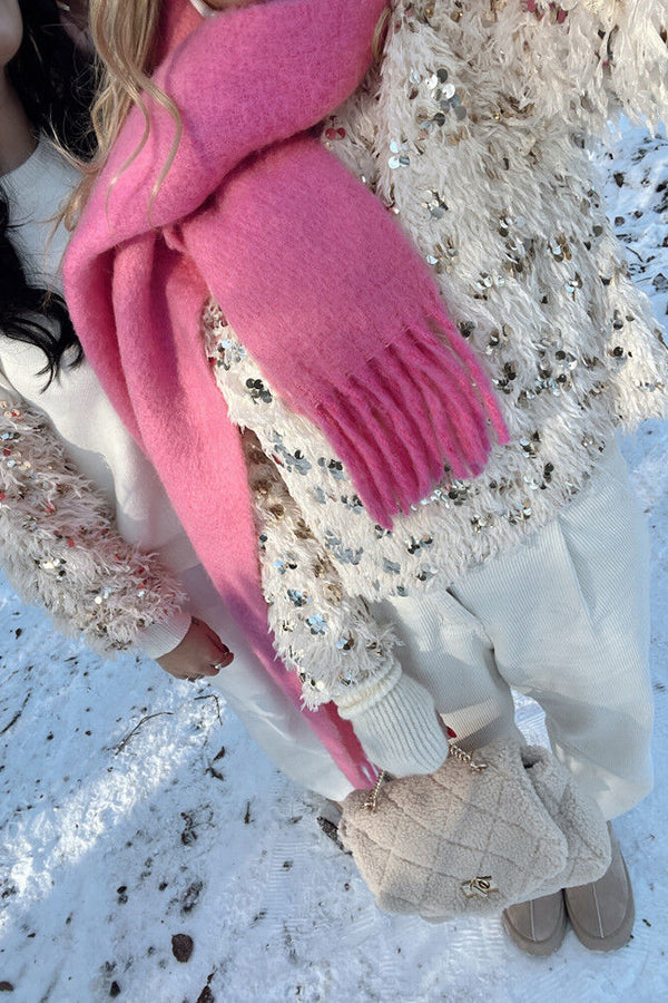 Gold Sequin Embroidered Sweater